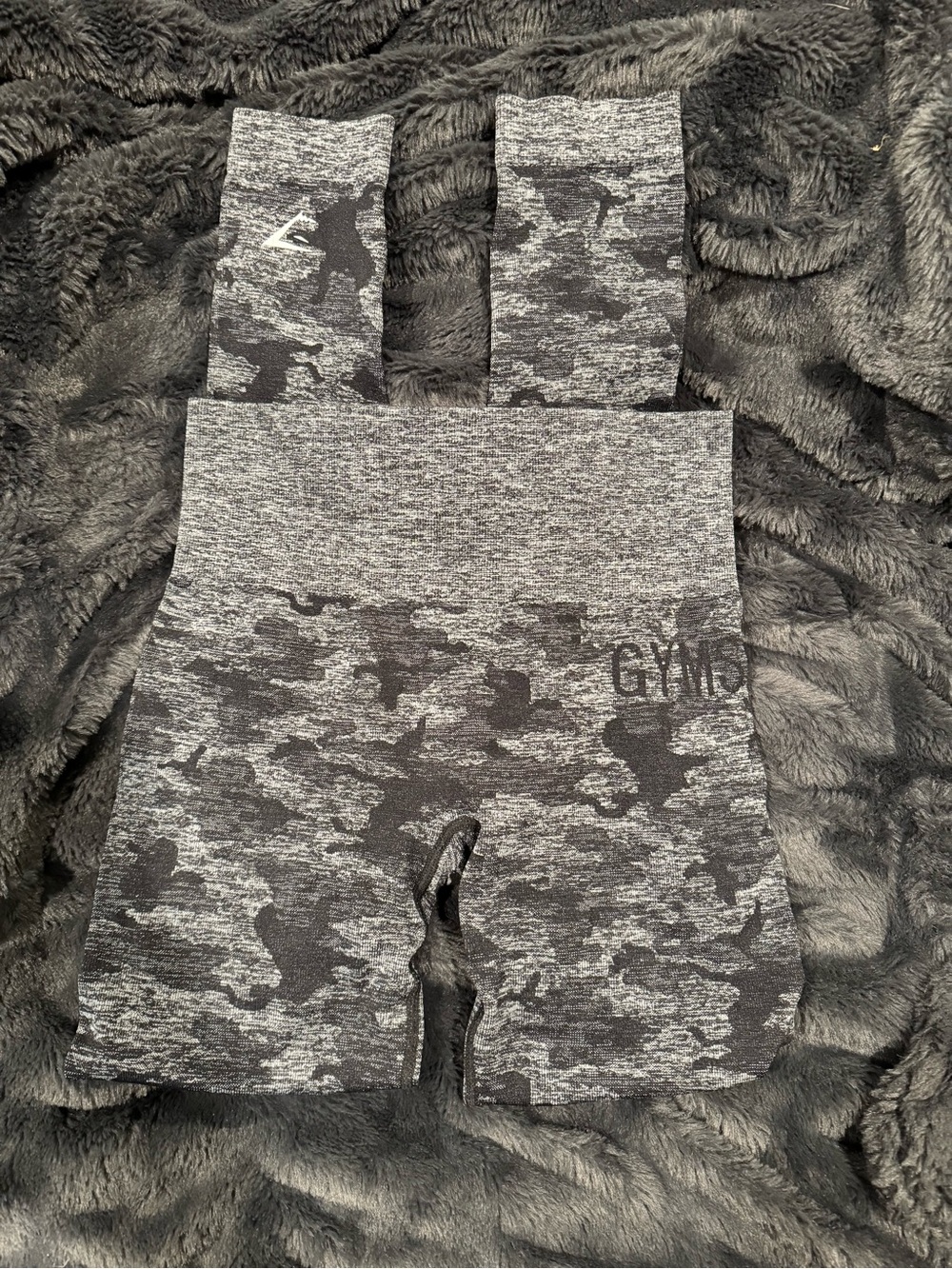 Gymshark Gray Camo Suspender Leggings